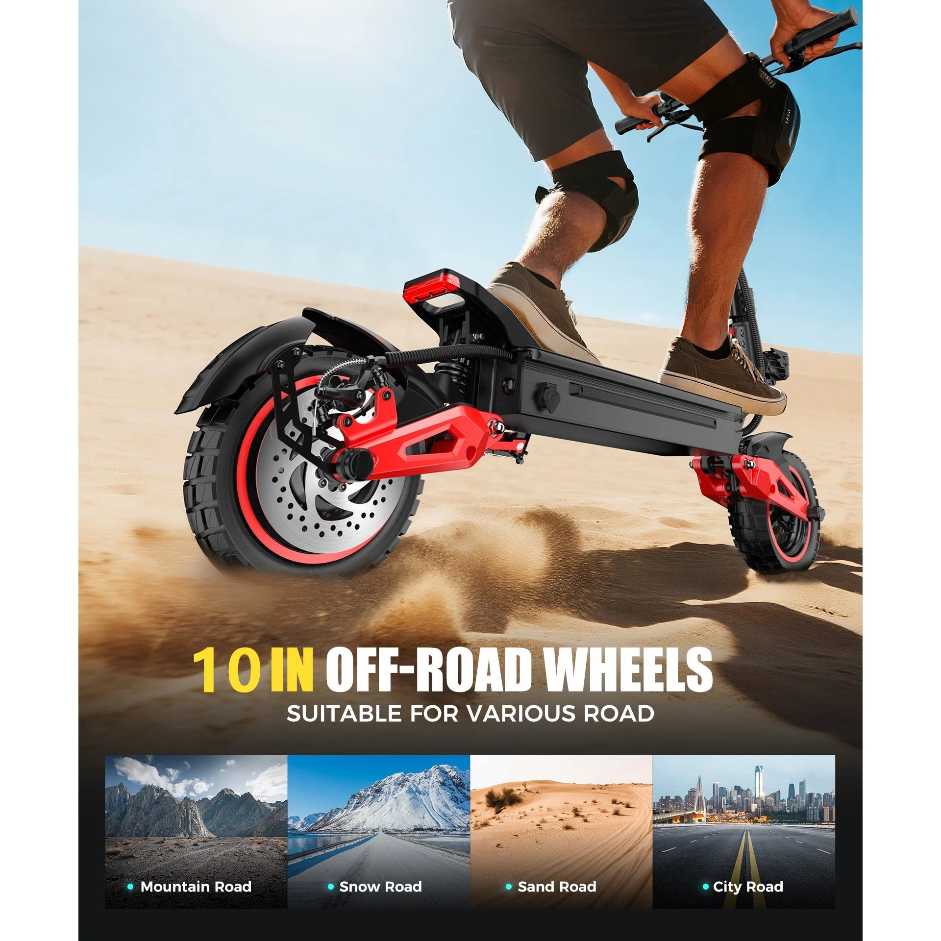 J15MAX Electric Scooter Adults 1600W Powerful Motor, 40-50 Max Range, Top 31 MPH, E Scooter W/Front/back Suspension for,10" Tire