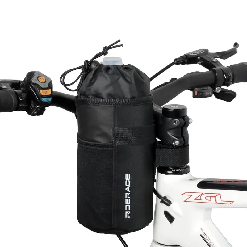RIDERACE Bike Water Bottle Carrier Pouch Portable MTB Road Cycling Insulated Kettle Bag Riding Equipment Bicycle Handlebar Bag