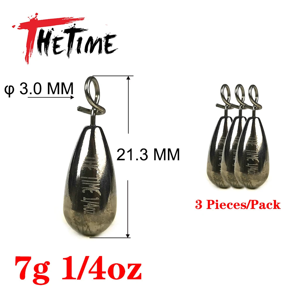 THETIME 1.8-21g Drop Shot Fishing Sinker Weights Soft Lure Free Rig Hook Connector line Sinkers For Bass Fishing Accessories