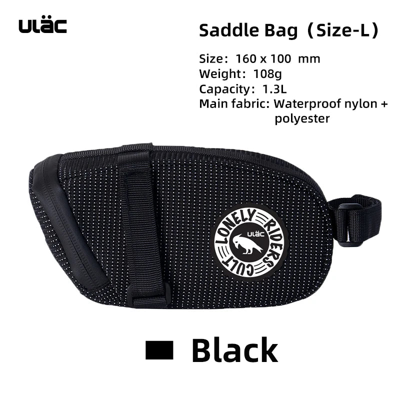 ULAC Cycling Seat Bag 0.6/1/1.3L Multi-color Bicycle Saddle Bag Waterproof MTB Road Bike Repair Tools Bag Tail Pack Accessories