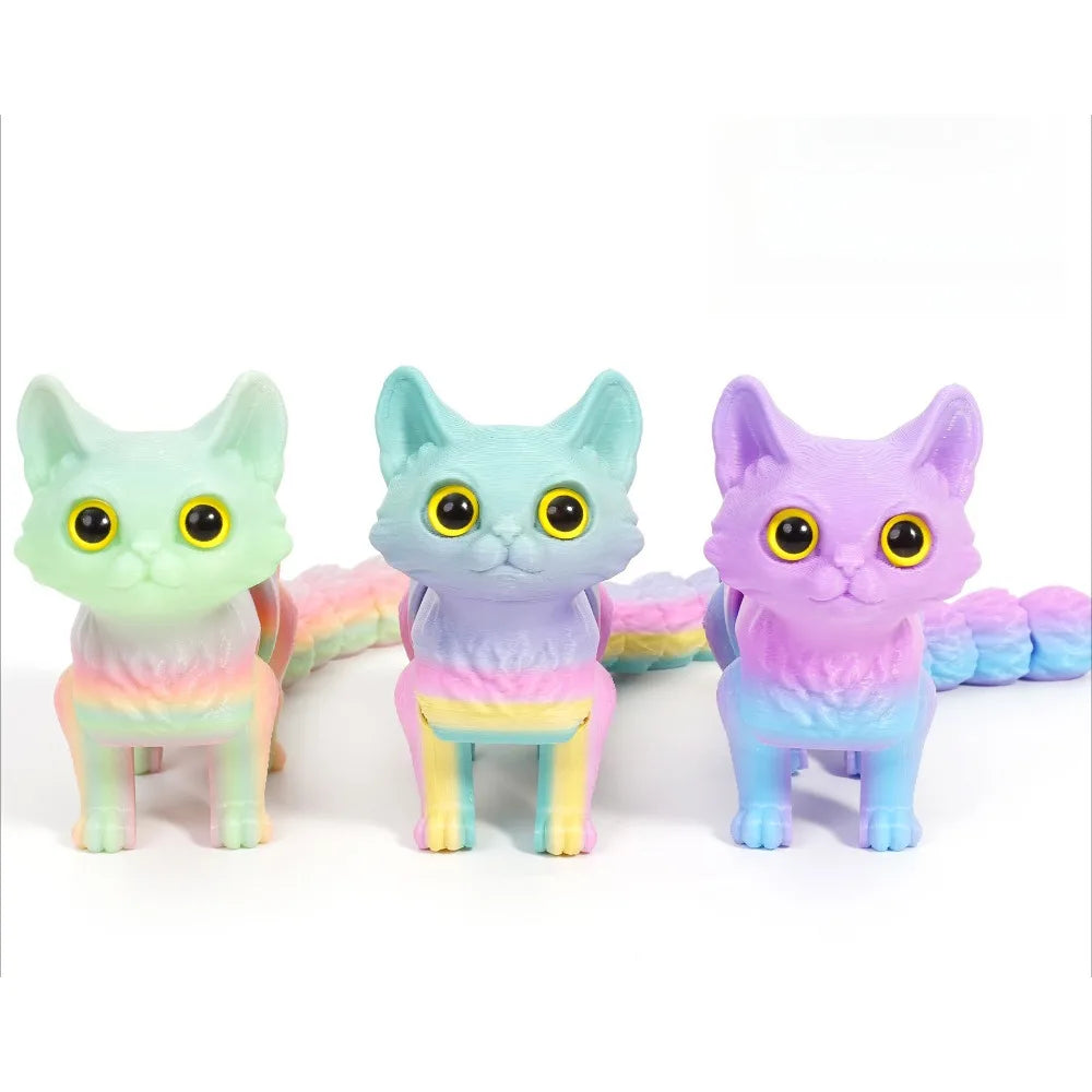 3D Printed Cute Cats Tail Joint Movable Kawaii Kitten Ornament Room Decor Car Decorations Desktop Decorations Gifts To Friends