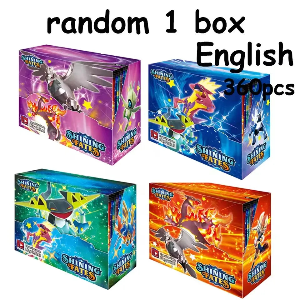 NEW 360PCS Pokemon Card White Flare Black Bolt Prismatic SPARKS Scarlet Violet 151 English Booster Battle Transaction Gift