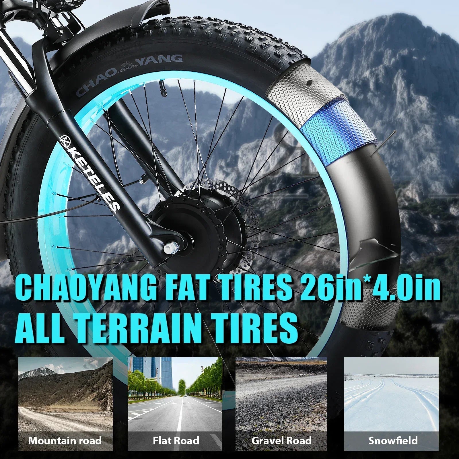 KETELES K800 Electric Bike 2000W Powerful Dual Motor 48V 23AH Battery 26*4.0 Fat Tire Bicycle Hydraulic Brake Mountain Ebike