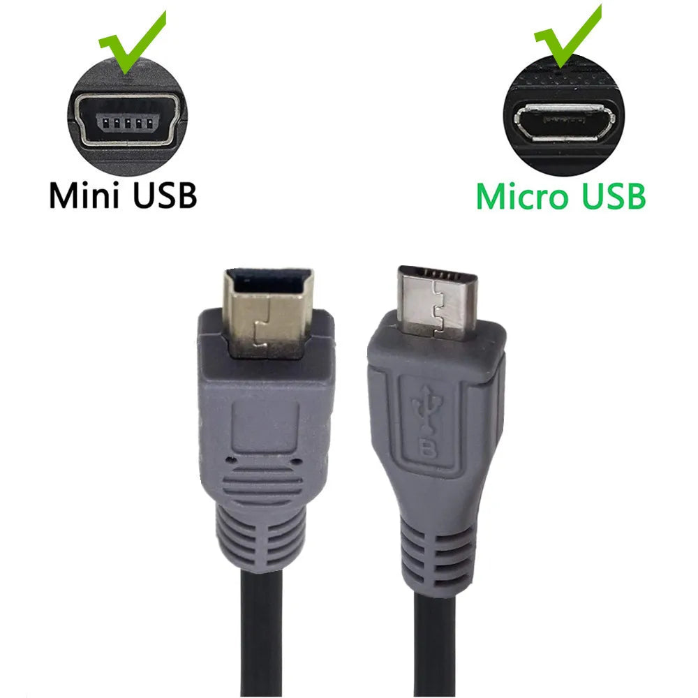 Hot sale Micro USB Male To Mini USB Male Data Adapter Converter Cable Cord Data Cable 25cm 50cm 100cm