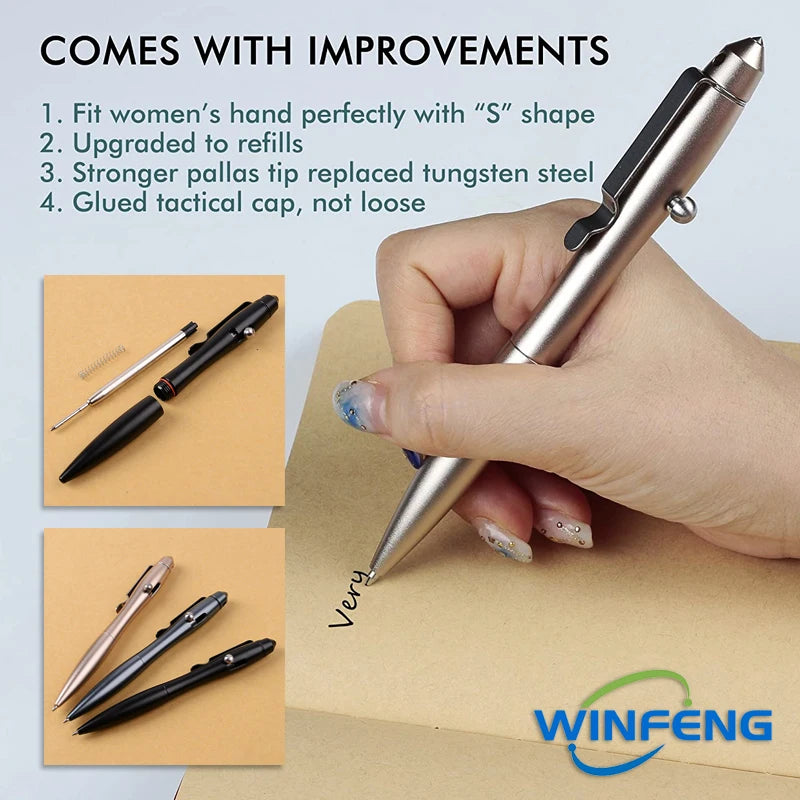 High Quality Metal Tactical Pen Self Defense Ballpoint Pen School Office Stationery Supplies Emergency Survival Glass Breaker