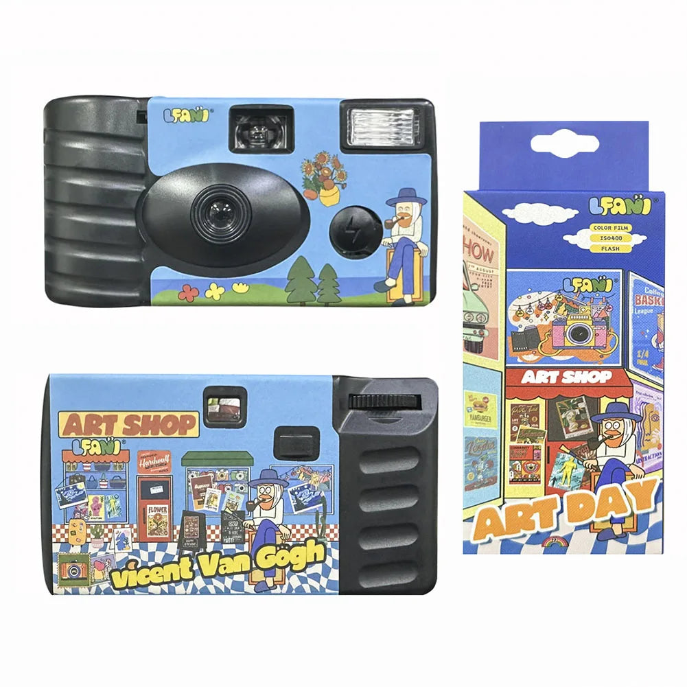35mm Disposable Film Camera Built-in Flash One Time Use Camera 27 Photos Retro Camera for Birthday Parties