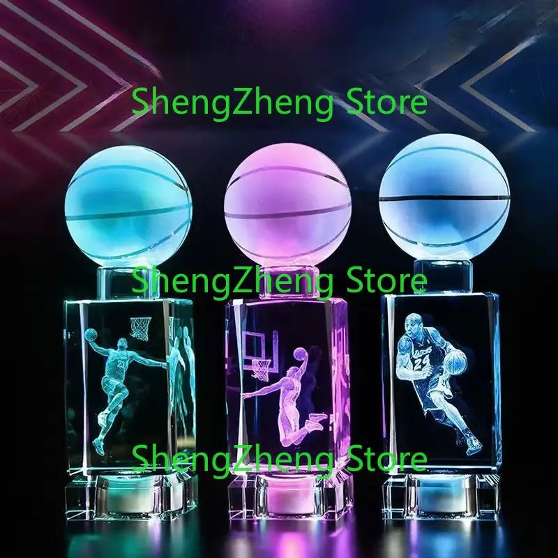 USB Charging NBA Star Birthday Gift Boys Give Classmates And Boyfriends Creative Crystal Basketball Practical Souvenir Ornaments