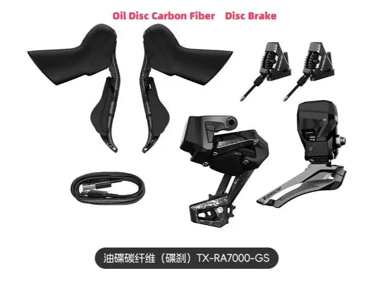 Wheeltop EDS TX 6000 7000 Wireless Electronic Road Bike Groupset Carbon Fiber 7-14 Speed Compatible Rim and Disc Brake