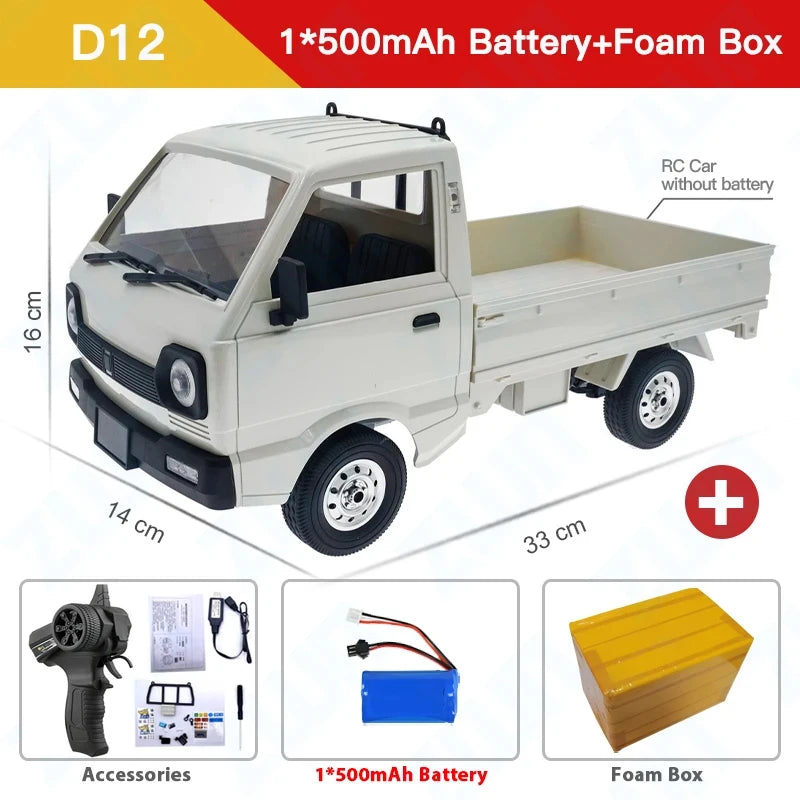 WPL D12 1:10/1:16 RC CAR Simulation Drift Climbing Truck LED Light Haul Cargo Remote Control Electric Toys For Children
