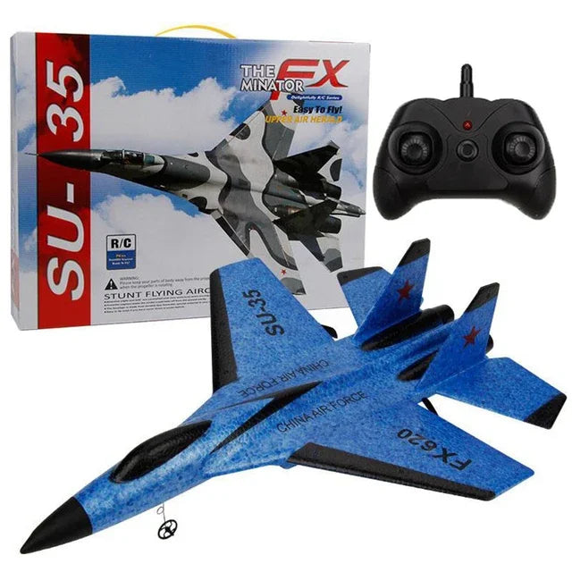 2.4G RC SU35 Fighter Plane FX620 EPP Foam Aircraft Glider LED Lights Remote Control Model Toy for Boys Children