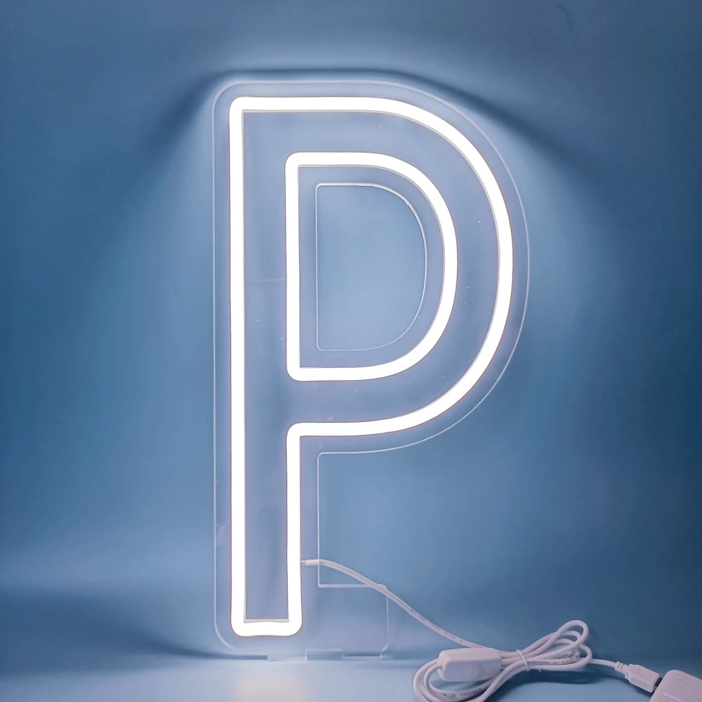 45cm High Stand-Up Neon Letter Sign USB Plug-In Night Light Sweet Alphabet for Wedding Birthday Home Bar Festival Decor
