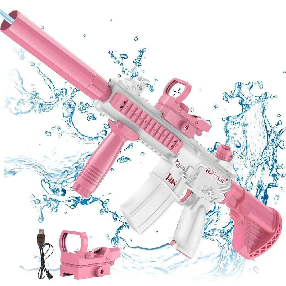 Unilabo M416 Electric Water Gun - Battery Powered With External Water Bottle Attachment - Perfect For Kids &amp; Adults Outdoor Fun
