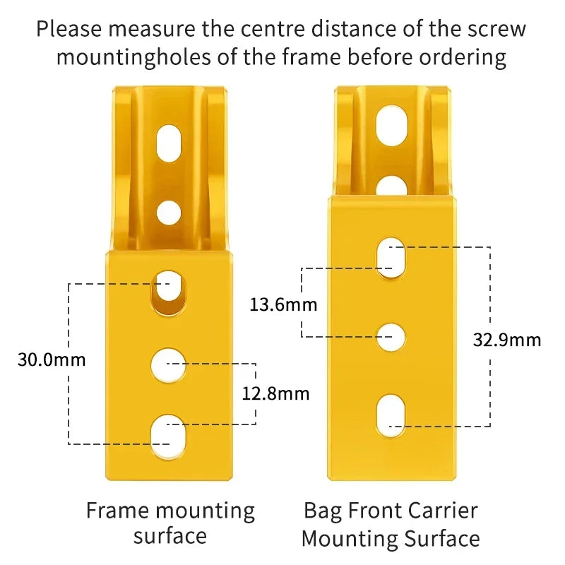 MUQZI For Brompton DAHON Bike Bag Carrier Raise Adapter Folding Bike Front Bag Carrier Rising Mount Holder