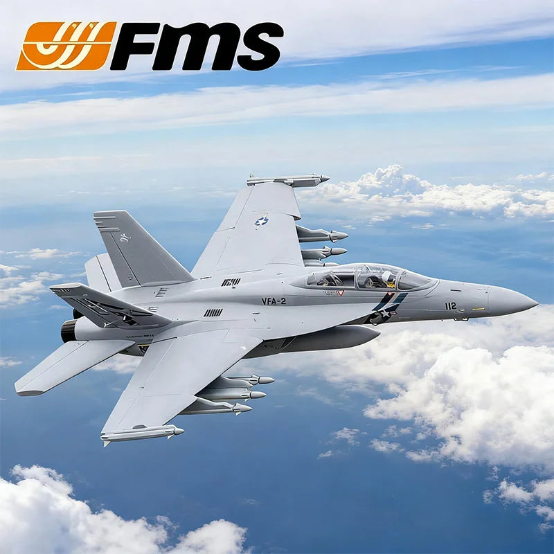 FMS 70mm Ducted F/A-18F V2 Hornet 6-Channel Electric Model Aircraft Remote Control Assembled Fixed-Wing Aircraft