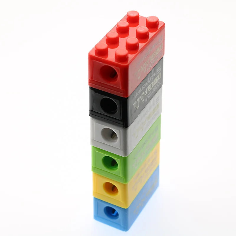 10pcs Building Blocks Pencil Sharpener Office And School Supplies Student Stationery