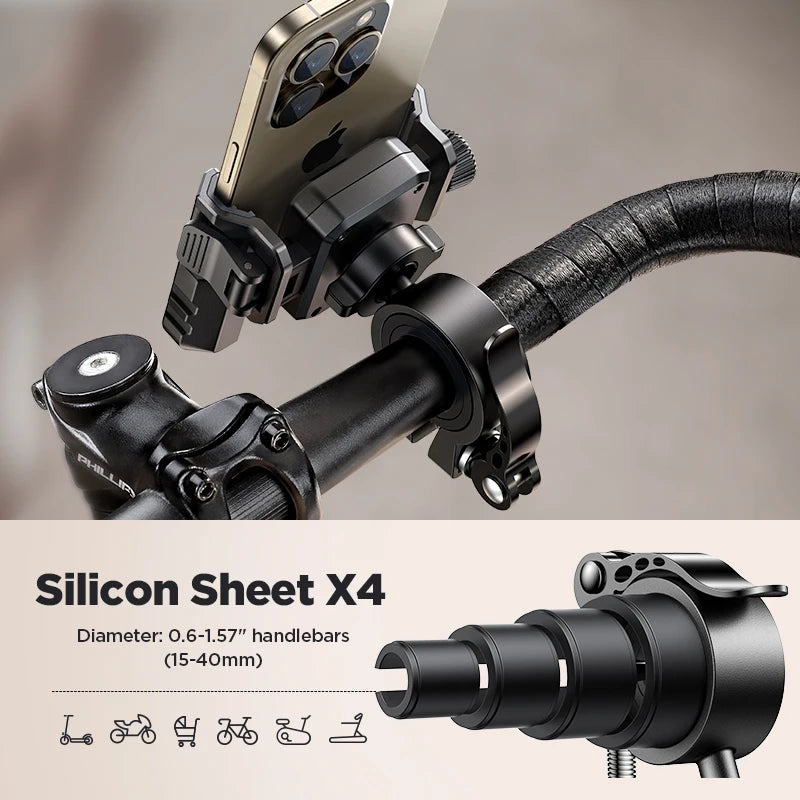 Joyroom Bicycle Phone Holder Motorcycle Phone Mount 360° Rotation For Electric Scooter Mountain Dirt Bike For 4.7-7.0” Phones