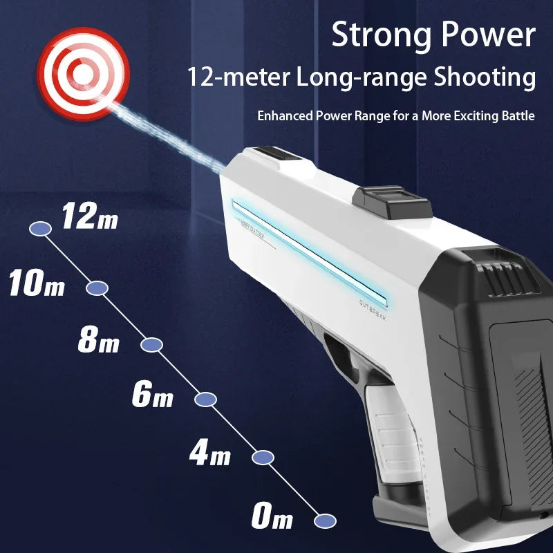 Big Capacity Electric Water Gun Automatic With LED Spray Blaster Shooting Water Pistol Gun Summer Pool Outdoor Toys for Kids Boy