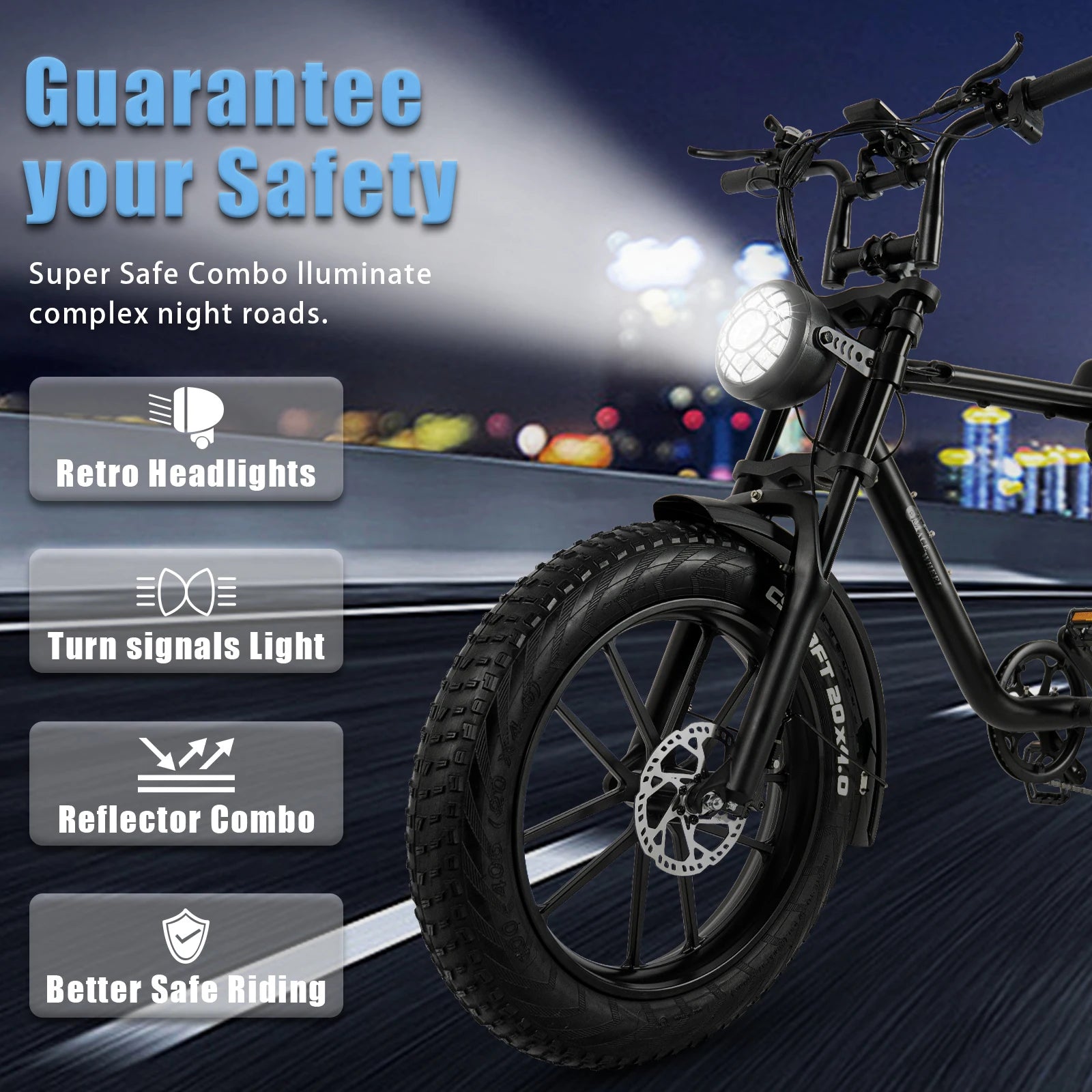 Cmacewheel K20 Electric Bike All-terrain Two-wheel Electric Bike Adult 20*4.0 Fat Tire48V17AH 500wMotor  Lithium Battery