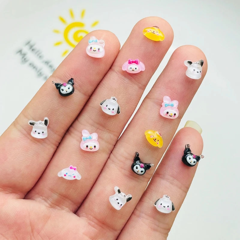 100Pcs Mixed Nail Art Resin  Cartoon Animal Series Flat Back DIY Jewelry Manicure Accessories Crafts A39