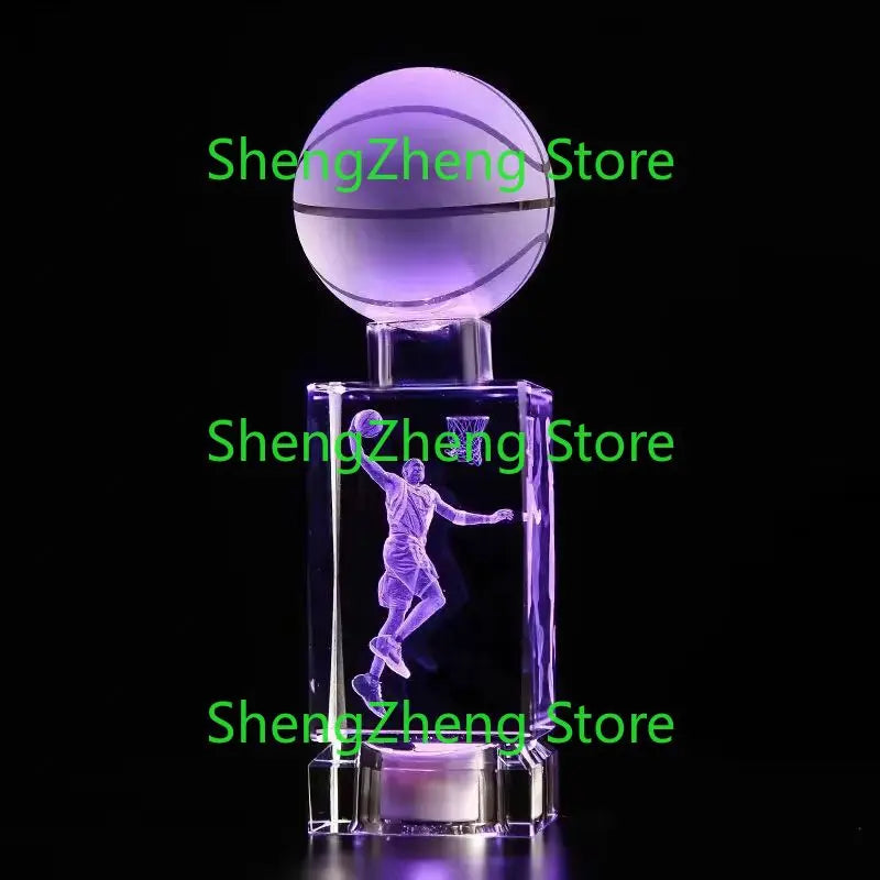 USB Charging NBA Star Birthday Gift Boys Give Classmates And Boyfriends Creative Crystal Basketball Practical Souvenir Ornaments