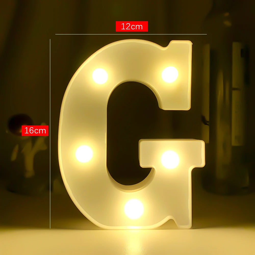 Creative Luminous Digital Number Letter Light AAA Battery Powered Lamp Night Light for Christmas Wedding Birthday Party Decor