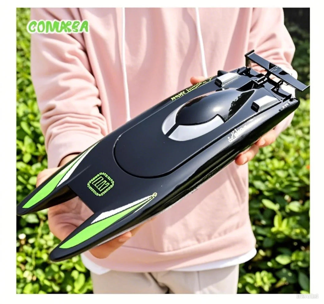2.4G RC Boat, Dual Motors, 2-Channel, 30 KM/H High Speed, Waterproof Remote-Control Racing Boat Toy — Toy for Kids and Adults