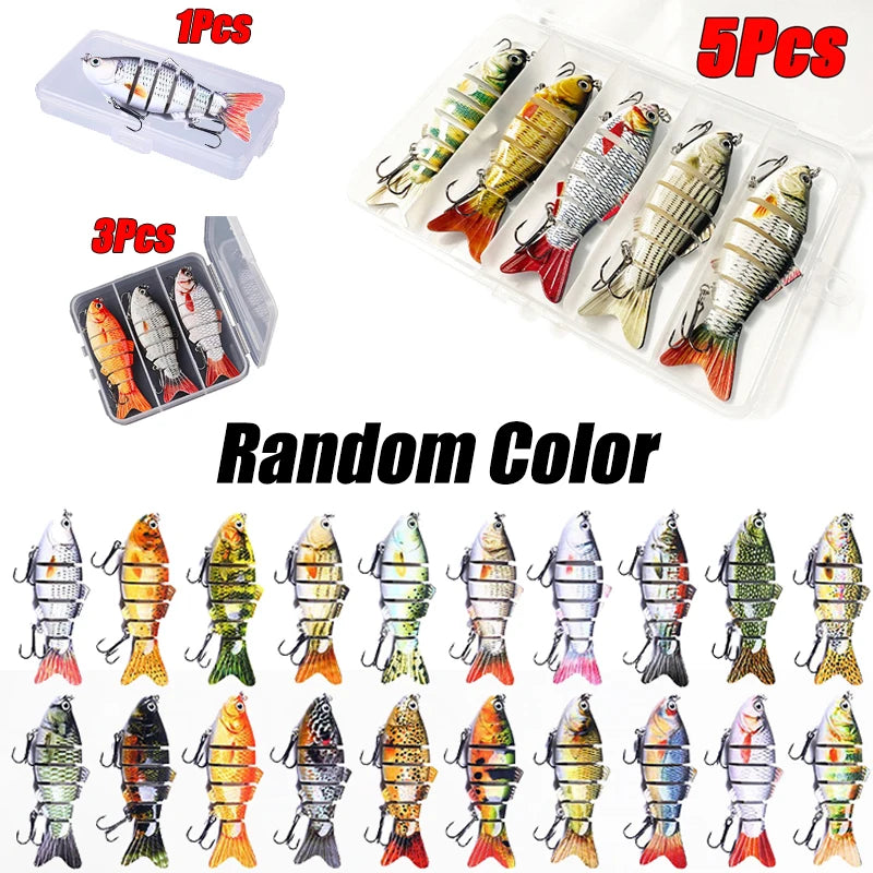 6 Segment Multi Jointed Fishing Lure Sinking 10cm/17.5g Swimbait Artificial Wobblers Crankbait Hard Bait Pesca Tackle 5/3/1Pcs
