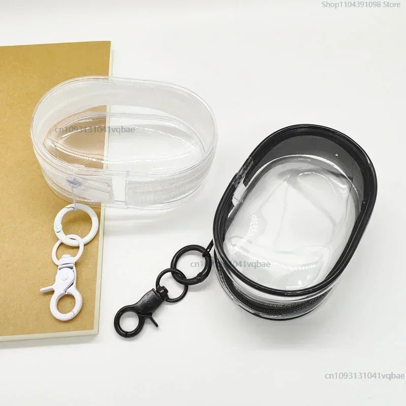 Portable Mini Clear Zipper Storage Bag Keychain Box Organizer For Earphones Chargers Gift Bag Transparent Organizer Bag