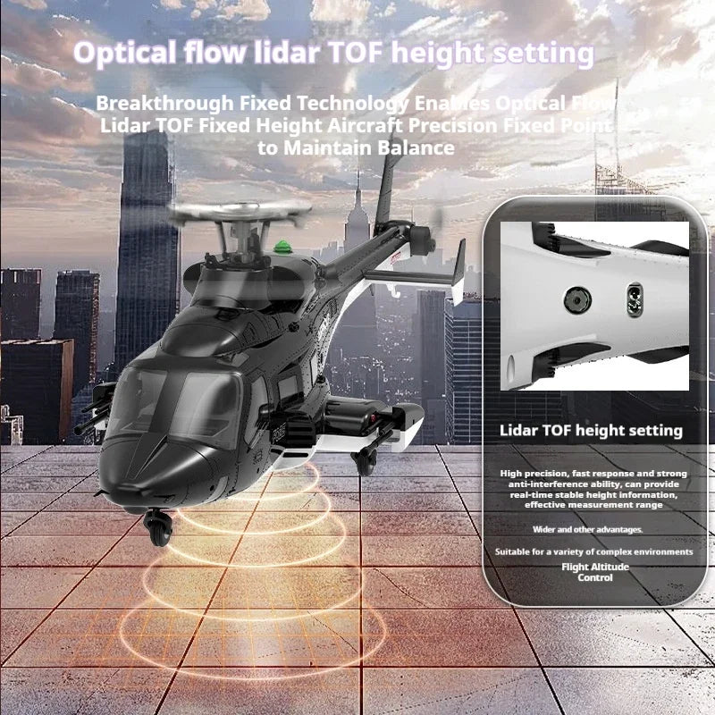 Yuxiang F02s Flying Wolf Armed Remote Control Helicopter Gps Positioning Automatic Return 1:34 Remote Control Aircraft 6-Channel
