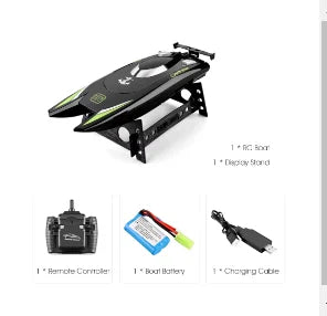 2.4G RC Boat, Dual Motors, 2-Channel, 30 KM/H High Speed, Waterproof Remote-Control Racing Boat Toy — Toy for Kids and Adults