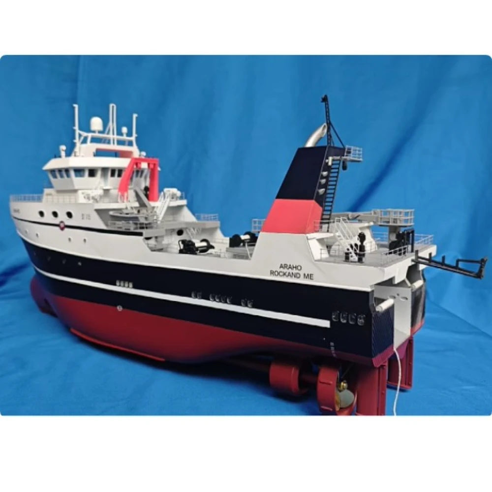 RC Tugboat 100 and 72 Scale ARAHO Fishing Boat Frozen Fish Ship Kit Version Static Ship Model Assembly RC Boat Model Toy