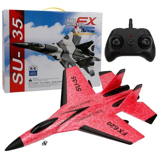 2.4G RC SU35 Fighter Plane FX620 EPP Foam Aircraft Glider LED Lights Remote Control Model Toy for Boys Children