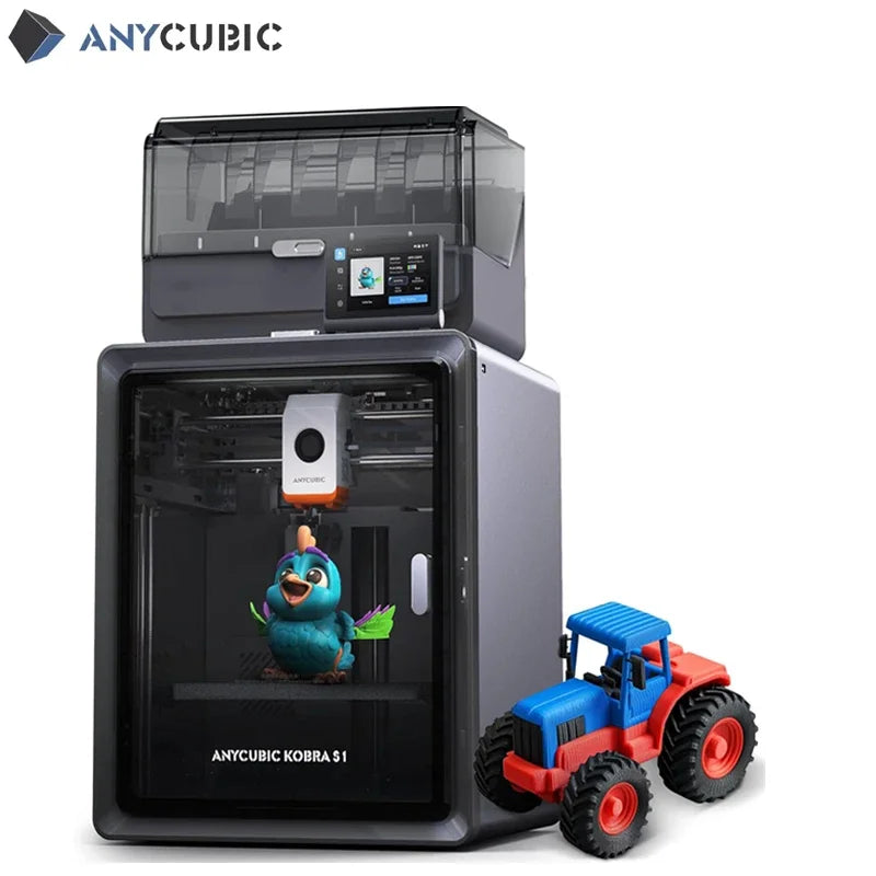 Anycubic Kobra S1 Combo Multi-Color 3D Printer High Speed Max 600mm/s High Precision Rapid Printing 250x250x250mm