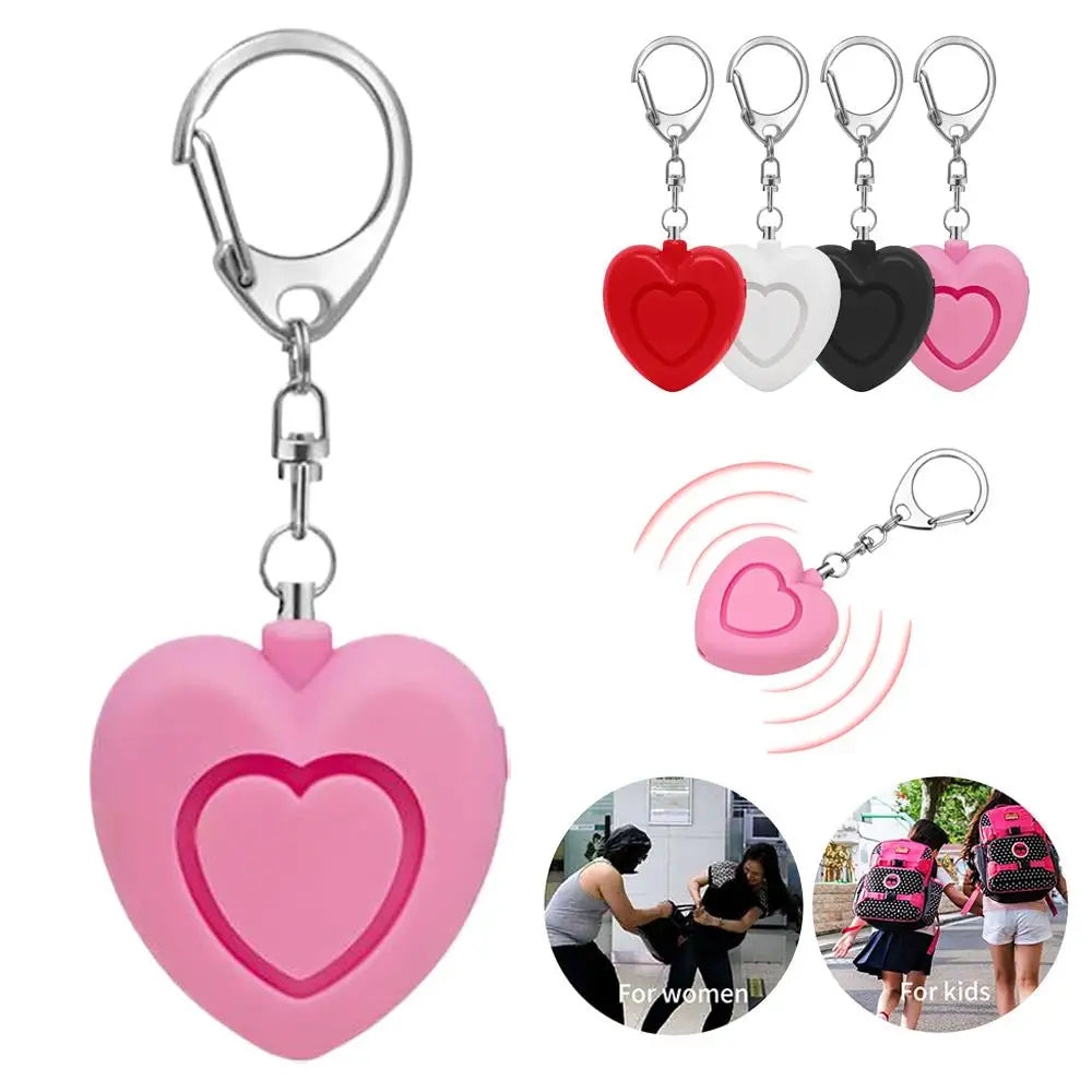 Heart-shaped Portable Emergency Girl Women Security Alarms  Self Defense Alarm Safety Loud Keychain Emergency Alarm Anti-wolf