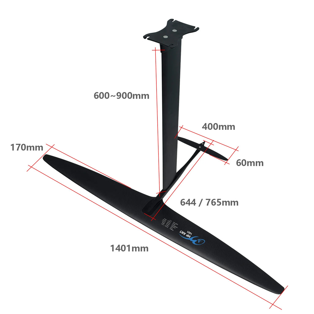 ART Series Unpowered Hydrofoil GY-1401 1611sqcm High Endurance Carbon Fiber Material Advanced No Logo Hydrofoil Surfing