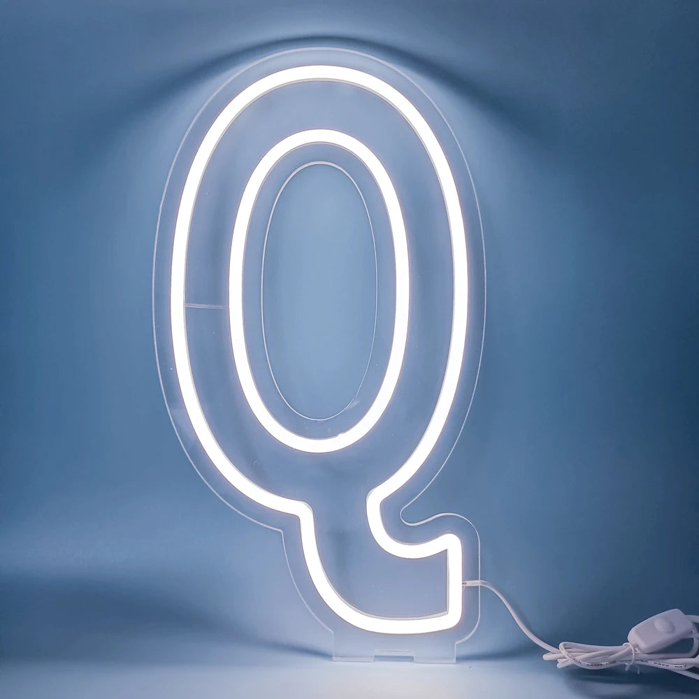45cm High Stand-Up Neon Letter Sign USB Plug-In Night Light Sweet Alphabet for Wedding Birthday Home Bar Festival Decor