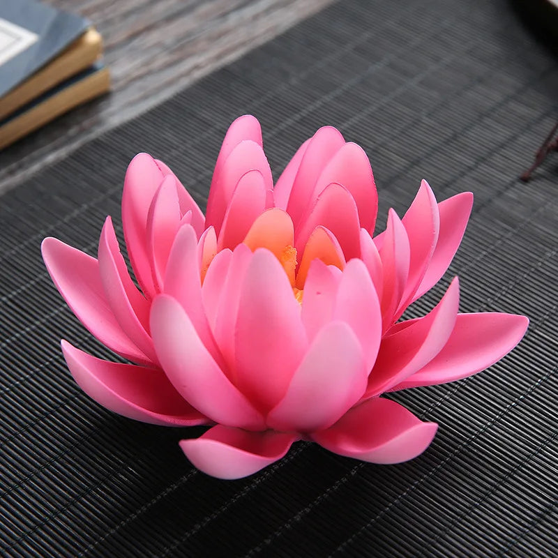 Exquisite Porcelain Lotus Model Handmade Ceramics Water Lily Miniature Home Flower Ornament Tabletop Craft Decor Accessories