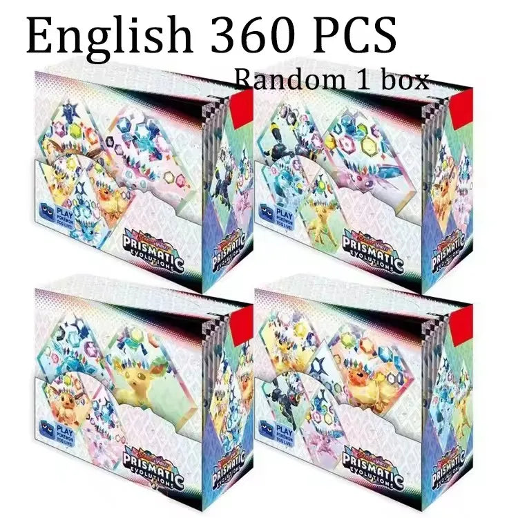 NEW 360PCS Pokemon Card White Flare Black Bolt Prismatic SPARKS Scarlet Violet 151 English Booster Battle Transaction Gift