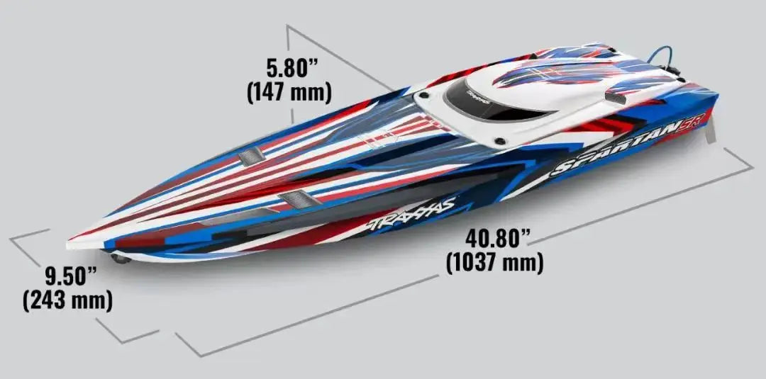 Traxxa Spartan Sr Sparta 1/10 Simulation Remote Control Electric Brushless Self Flipping Speedboat Model 103076-4/Trailer 10350