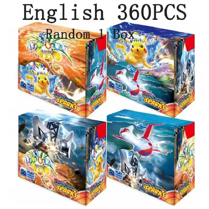 NEW 360PCS Pokemon Card White Flare Black Bolt Prismatic SPARKS Scarlet Violet 151 English Booster Battle Transaction Gift