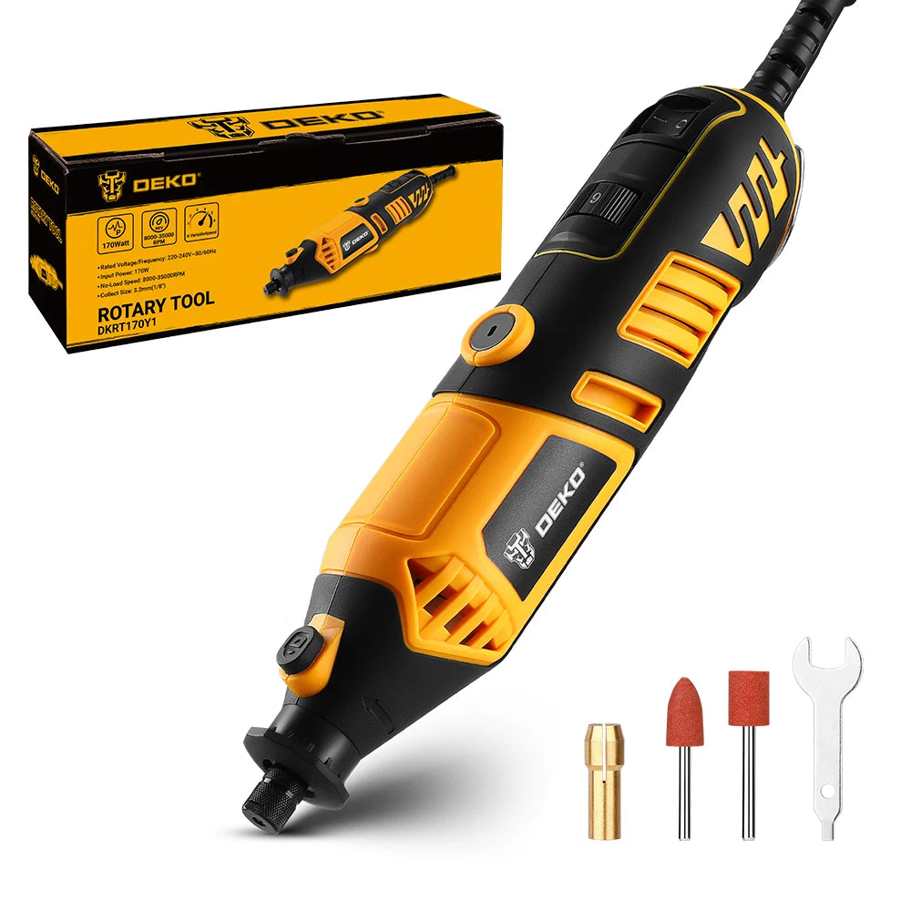 DEKO Rotary Tool Kit Power Hand Rotary Tools Mini for Wood/Metal, Electric Grinder Drill Machine