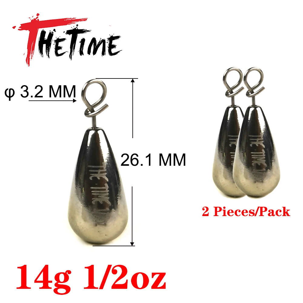 THETIME 1.8-21g Drop Shot Fishing Sinker Weights Soft Lure Free Rig Hook Connector line Sinkers For Bass Fishing Accessories