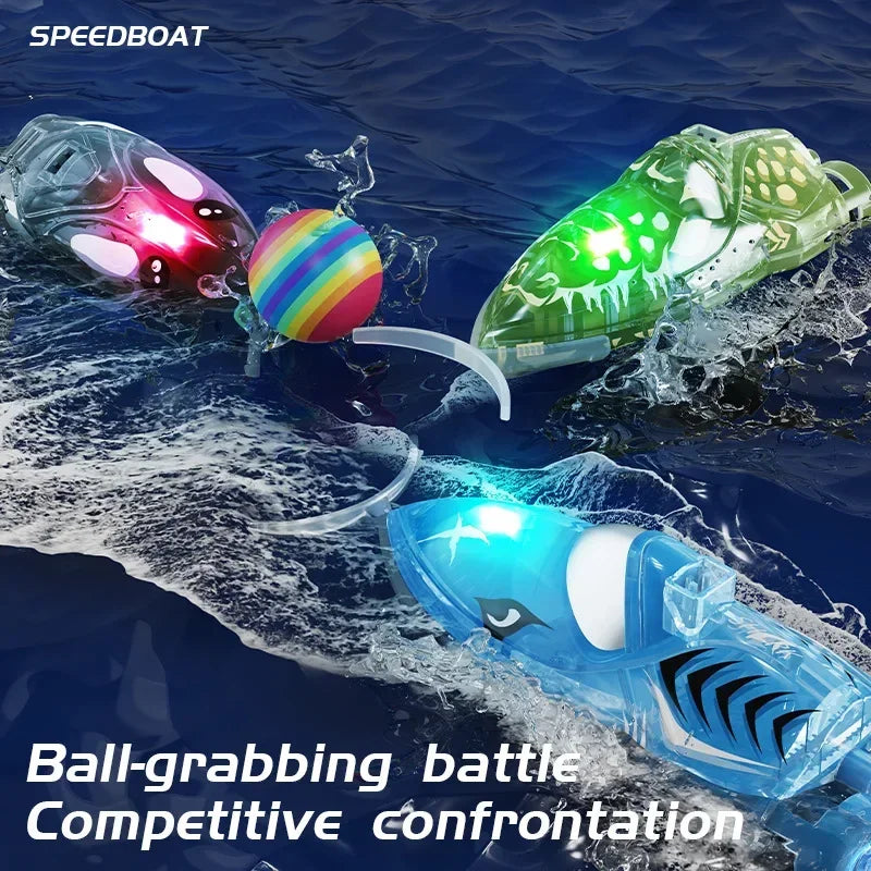 Rc Stunt Ship with Ball RC Shark Toy 2.4G Water Playing Remote Control Boat High Speed ​​Pushing Play Toys for Boys Kid Xmas Gifts
