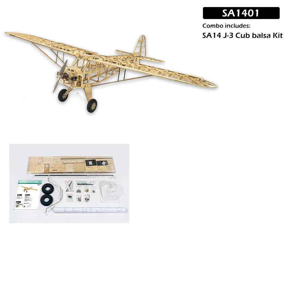 Dancing Wings Hobby SA14 J3 Cub 2000mm Wingspan Balsa Wood RC Airplane KIT / KIT+Power System Combo