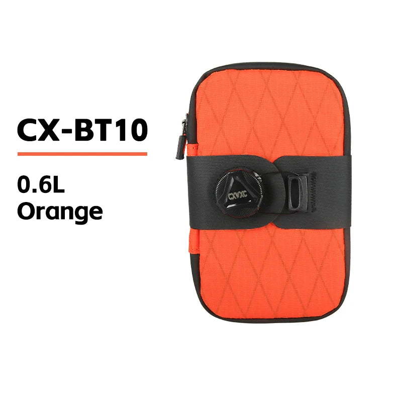 CXWXC Mini Bicycle Saddle Bag 0.6L Lightweight Small MTB Road Bike Tail Bag Portable Multi function boa Lockable Cycling Bag
