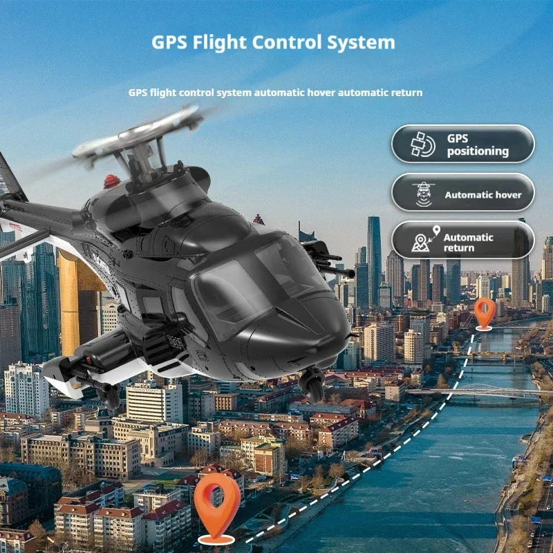 Yuxiang F02s Flying Wolf Armed Remote Control Helicopter Gps Positioning Automatic Return 1:34 Remote Control Aircraft 6-Channel