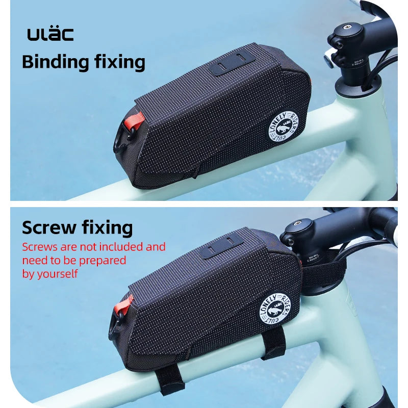 Ulac Triangle Cycling Bag Bicycle Front Saddle Tube Bag Bike Frame Pouch Bag Holder Outdoor MTB Mountain Bag Waterproof Fabric