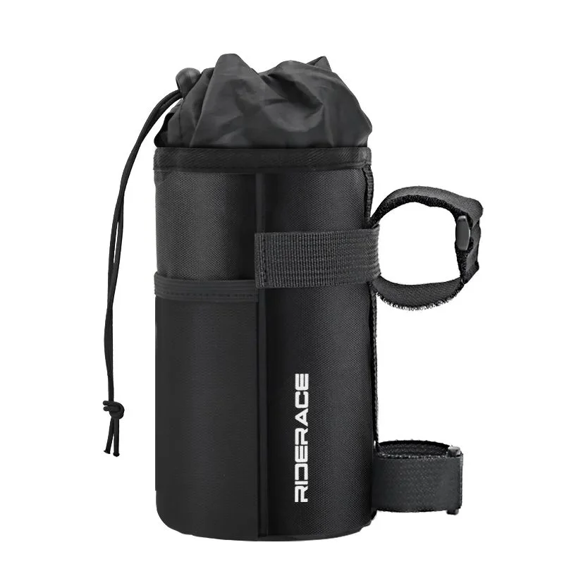 RIDERACE Bike Water Bottle Carrier Pouch Portable MTB Road Cycling Insulated Kettle Bag Riding Equipment Bicycle Handlebar Bag
