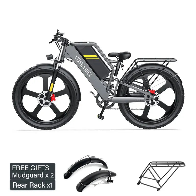 COSWHEEL T26 Electric Bike 26Inch Fat tires Adult Electric Mountain Bike 1500W 48V 25AH hydraulic brake ebike Off Road bicycle