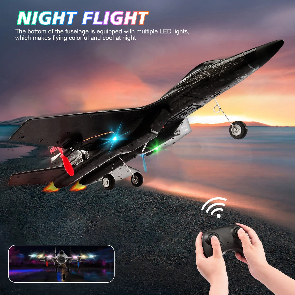 SU35 RC Airplane 2.4G 2CH Remote Control Glider SU27 EPP Foam Plane With LED Light Fixed Wing Electric Aircraft Toys for Child